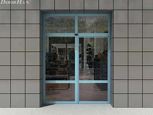 Автоматические раздвижные двери DoorHan одностворчатая дверь с неподвижной створкой и фрамугой
